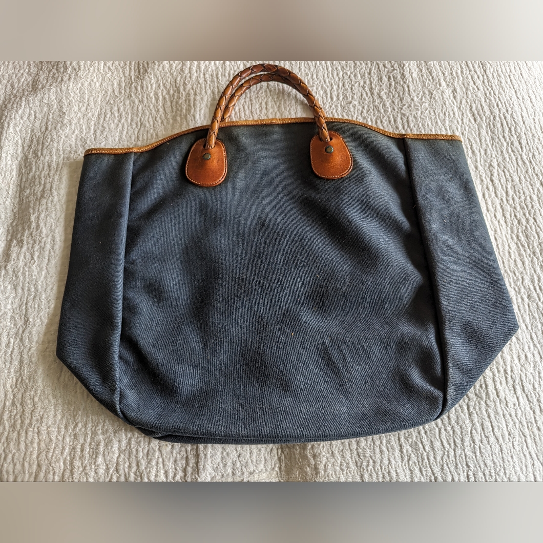 Handcrafted Navy Canvas Tote